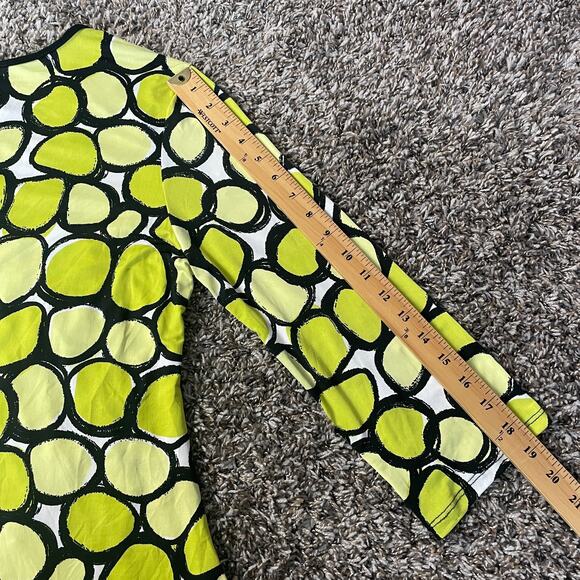 Y2K Top Womens Size Large Lime Green Polka Dot Asymmetrical Dopamine Neon Clown - Picture 9 of 10
